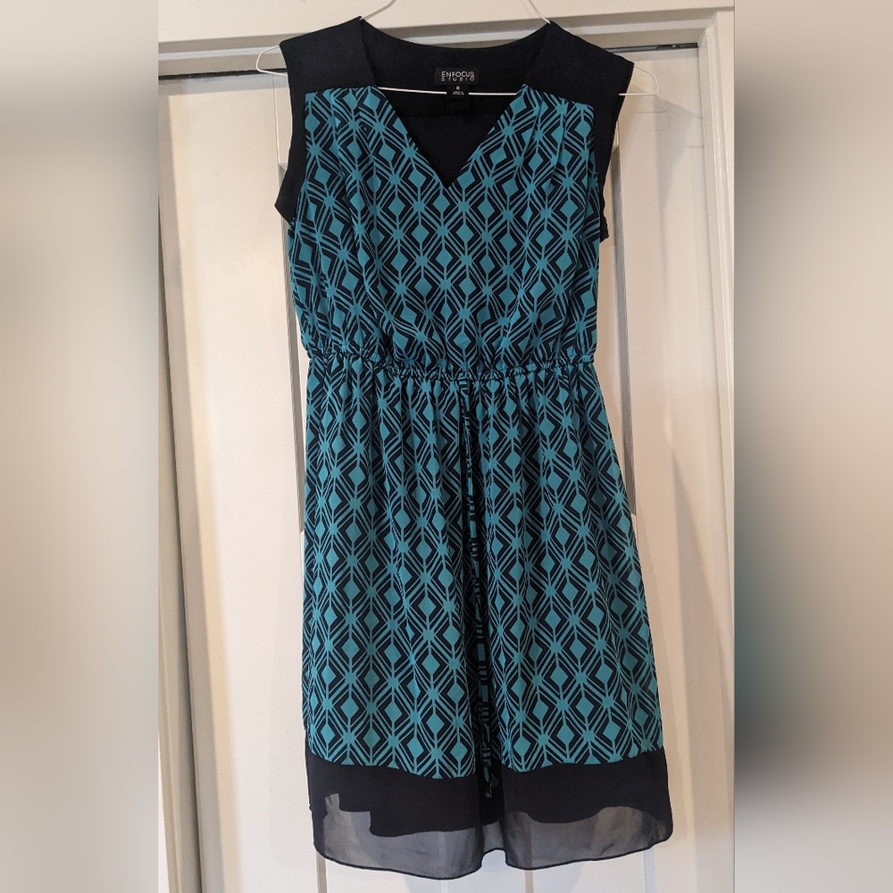 Teal green blue dress